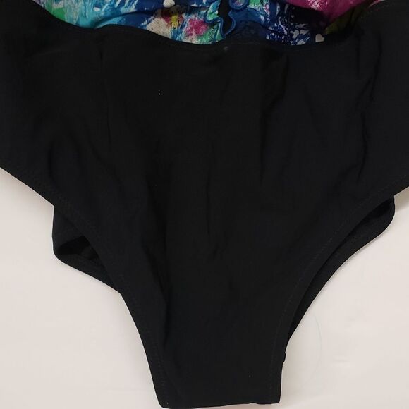 PROFILE BY GOTTEX ONE PIECE ROYAL PEACOCK RUFFLED - Picture 2 of 8